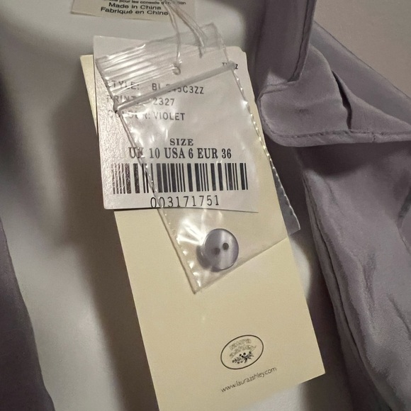 NWT Laura Ashley gray silk blouse - Picture 3 of 5